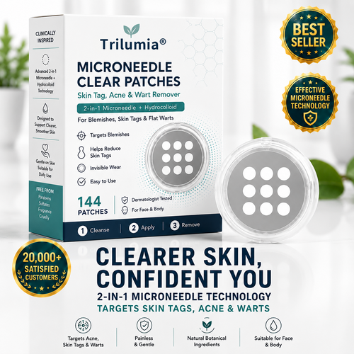💦✨2-in-1 Microneedle & Hydrocolloid Patch🍀| Removes Raised Moles, Acne, Flat Warts & Skin Tags | Helps Improve Wrinkles, Scars & Blemishes | Invisible Patches for Face & Body