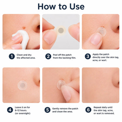 💦✨2-in-1 Microneedle & Hydrocolloid Patch🍀| Removes Raised Moles, Acne, Flat Warts & Skin Tags | Helps Improve Wrinkles, Scars & Blemishes | Invisible Patches for Face & Body