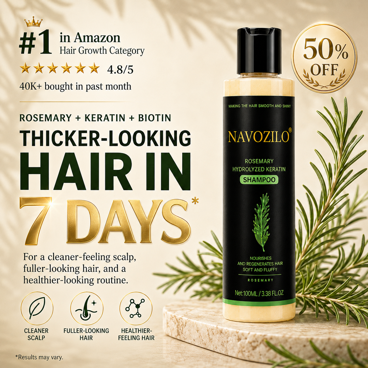 LAST DAY 50% OFF——😁😁NAVOZILO® Official -Size Rosemary Keratin Scalp Shampoo| Full-size scalp care for thicker-looking, stronger-feeling hair. (Copy)