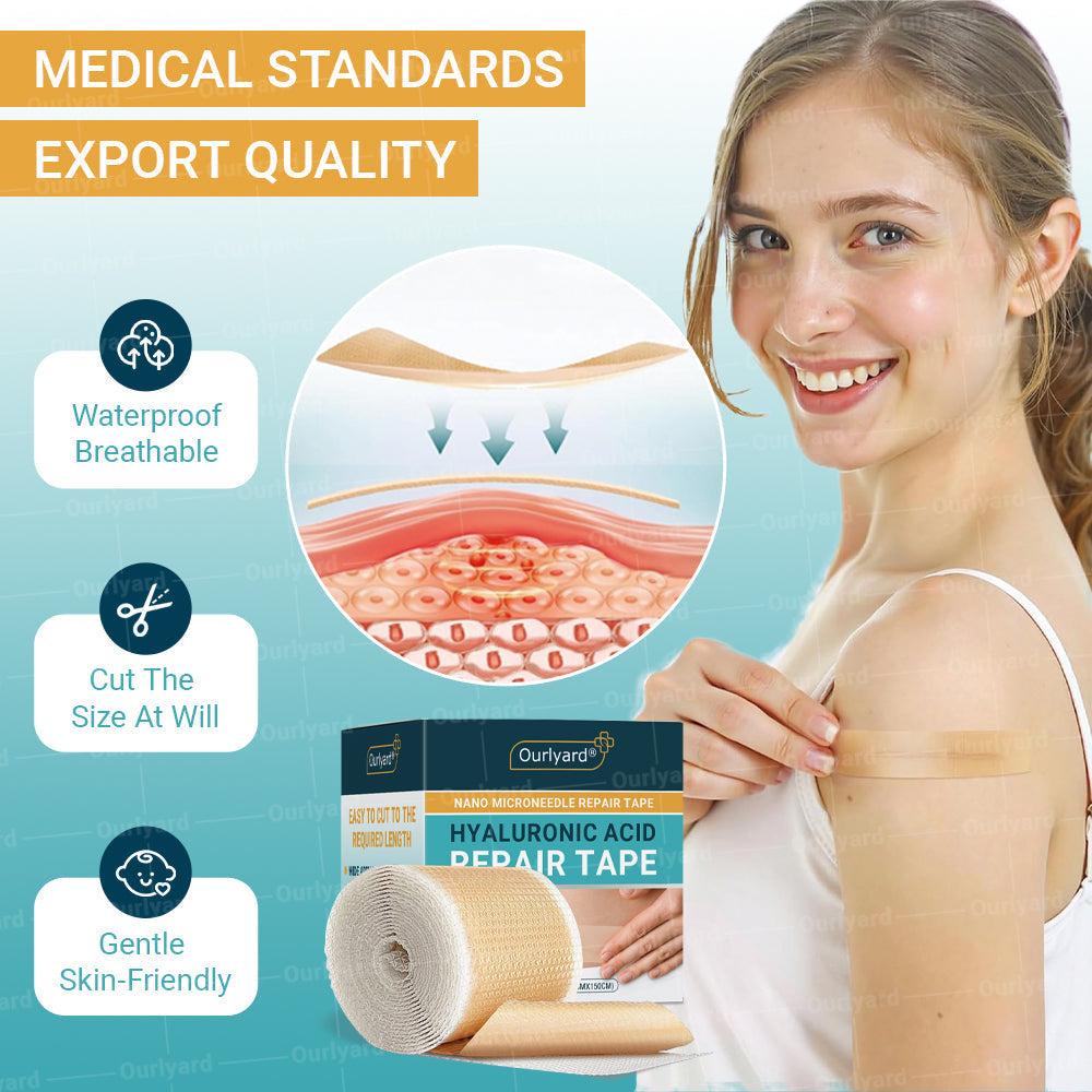 💧✅ Official Store | Ourlyard® Hyaluronic Acid Nano Microneedle Scar Repair Tape 🗽🎉 (Helps improve the appearance of surgical scars, old scars, and raised scars)