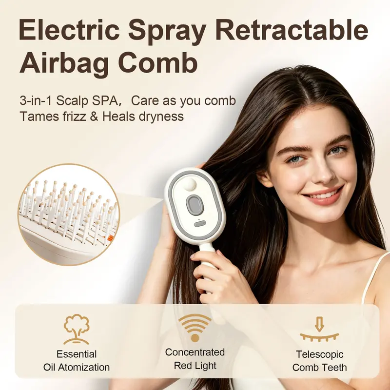 ❤️Electric Spray Air Cushion Comb — Pain-Free Hair Detangling, 50% OFF