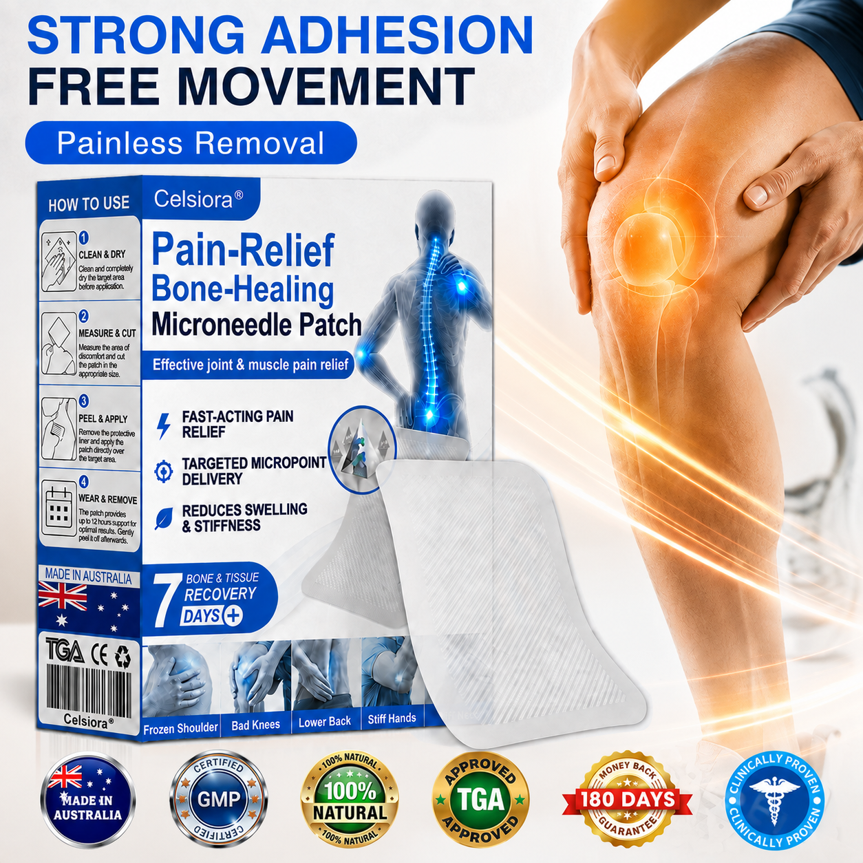 💧✅ Celsiora® Pain-Relief Bone-Healing Microneedle Patch(🧑‍⚕️Reducing joint swelling, pain, stiffness, redness, warmth, soreness, and joint fatigue)