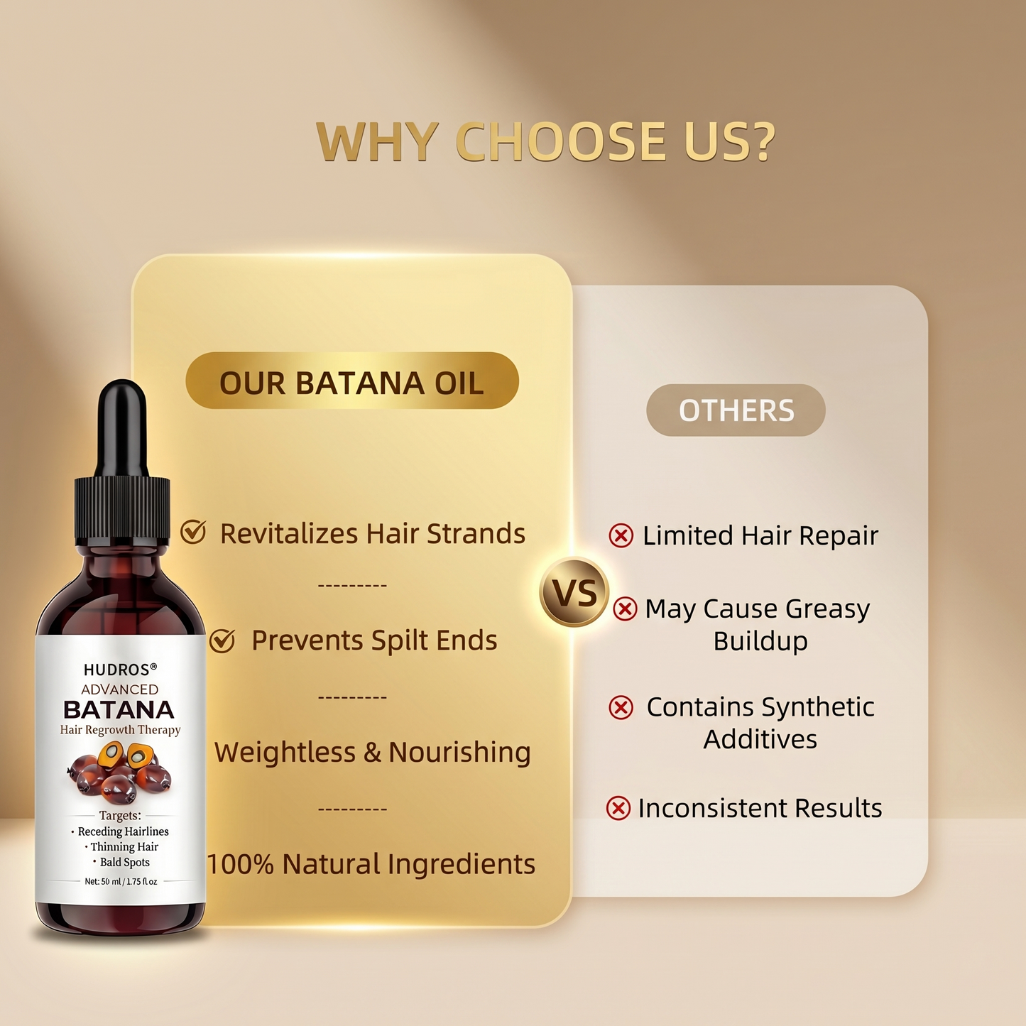 💦🎀HUDROS® Advanced Batana Hair Regrowth Therapy 🔥 50% OFF