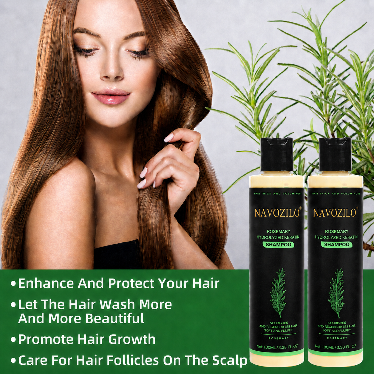 LAST DAY 50% OFF——😁😁NAVOZILO® Official -Size Rosemary Keratin Scalp Shampoo| Full-size scalp care for thicker-looking, stronger-feeling hair. (Copy)