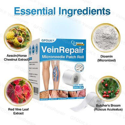 🇺🇸🏅🛡️GFOUK® VeinRepair Microneedle Patch Roll⚡Instant Relief, Long-Term Results