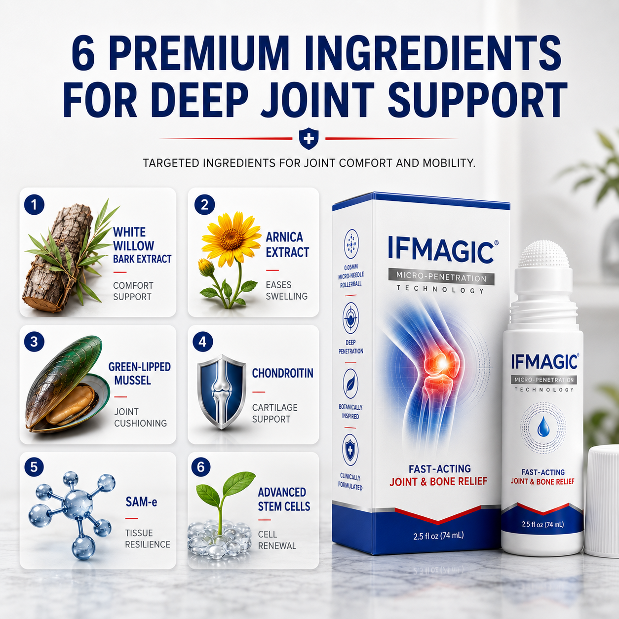💧✅ LUCKYSONG® Fast-Acting Joint & Bone Relief Roll-On (🧑‍⚕️ Helps relieve joint pain, swelling, stiffness, soreness, warmth & everyday joint fatigue)