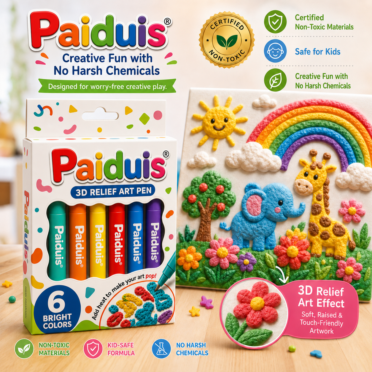 💧✍️Save 50% by ordering today丨Paiduis® 3D Relief Art Pen – Turn Flat Drawings Into Touchable 3D Art🪄